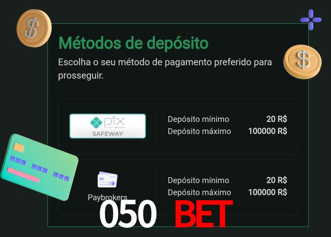 O cassino 050 Bet oferece uma grande variedade de métodos de pagamento